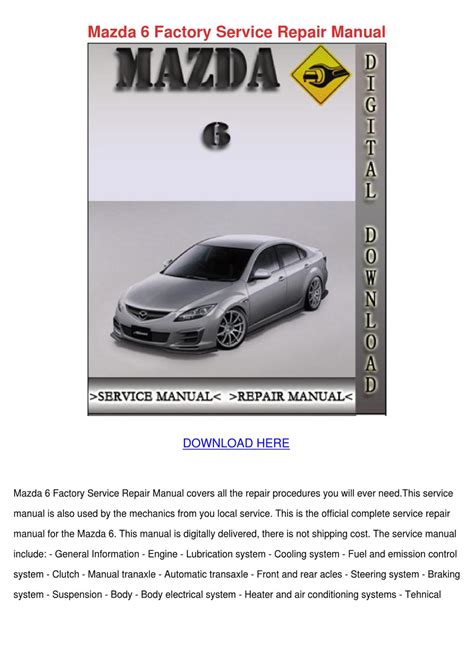 2003 mazda 6 repair manual pdf manual